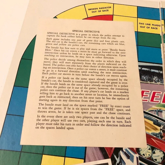 Vintage 1959 Special Detective Speedway Car Racing Board Game Saalfield Pub Co - Picture 13 of 16